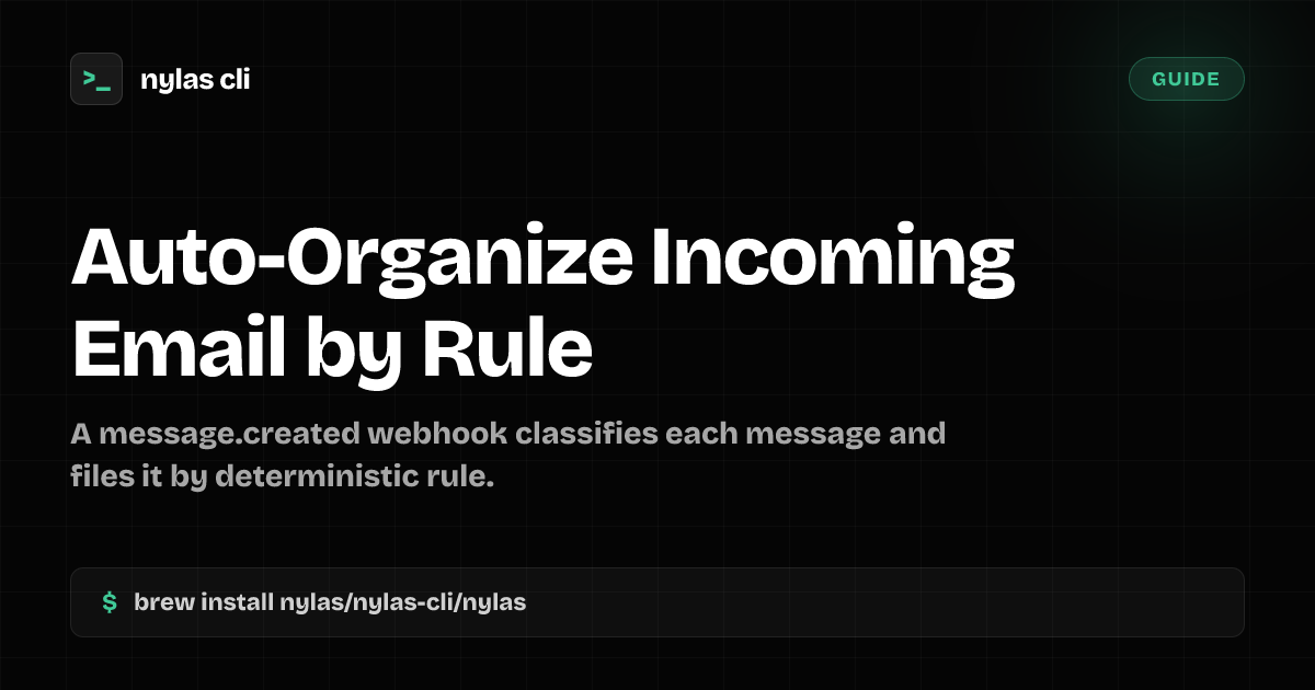 Auto-Organize Incoming Email by Rule | Nylas CLI