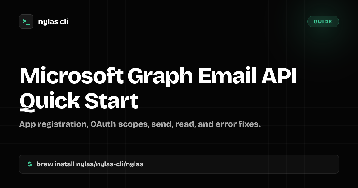 Microsoft Graph Email API Quick Start | Nylas CLI
