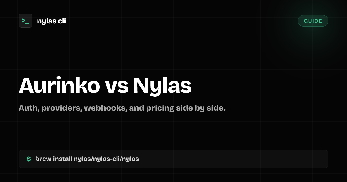 Aurinko vs Nylas: Email API Comparison | Nylas CLI