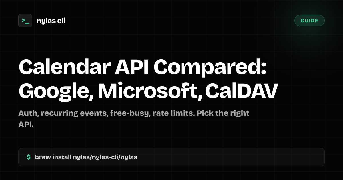 Calendar API Compared: Google, Microsoft, CalDAV | Nylas CLI