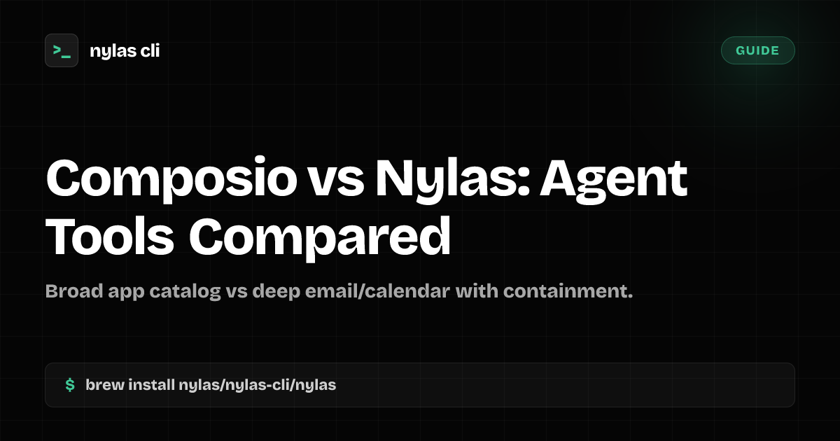 Composio vs Nylas: Agent Tools Compared | Nylas CLI