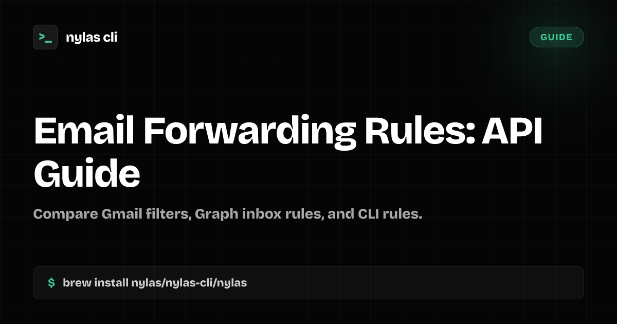 Email Forwarding Rules: API Guide | Nylas CLI