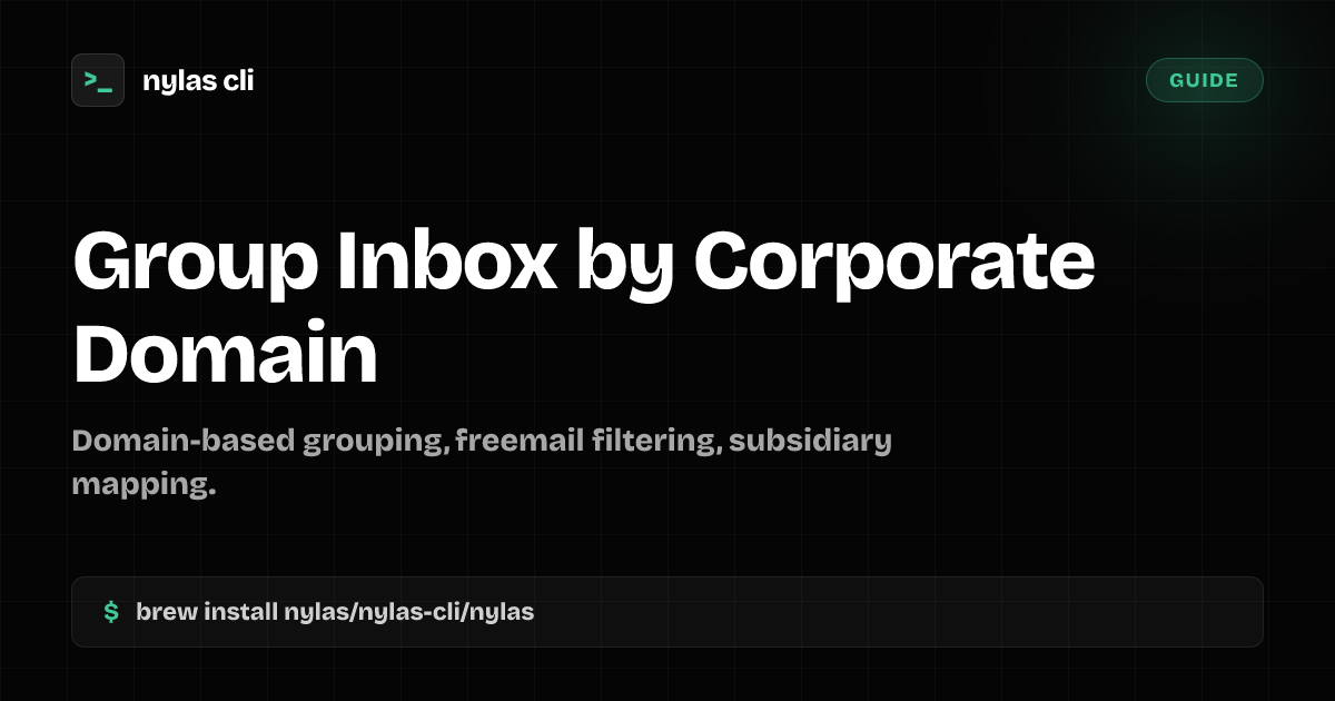 Group Inbox by Corporate Email Domain | Nylas CLI