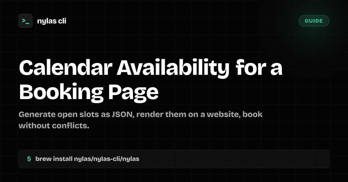 Calendar Availability API for a Booking Page | Nylas CLI
