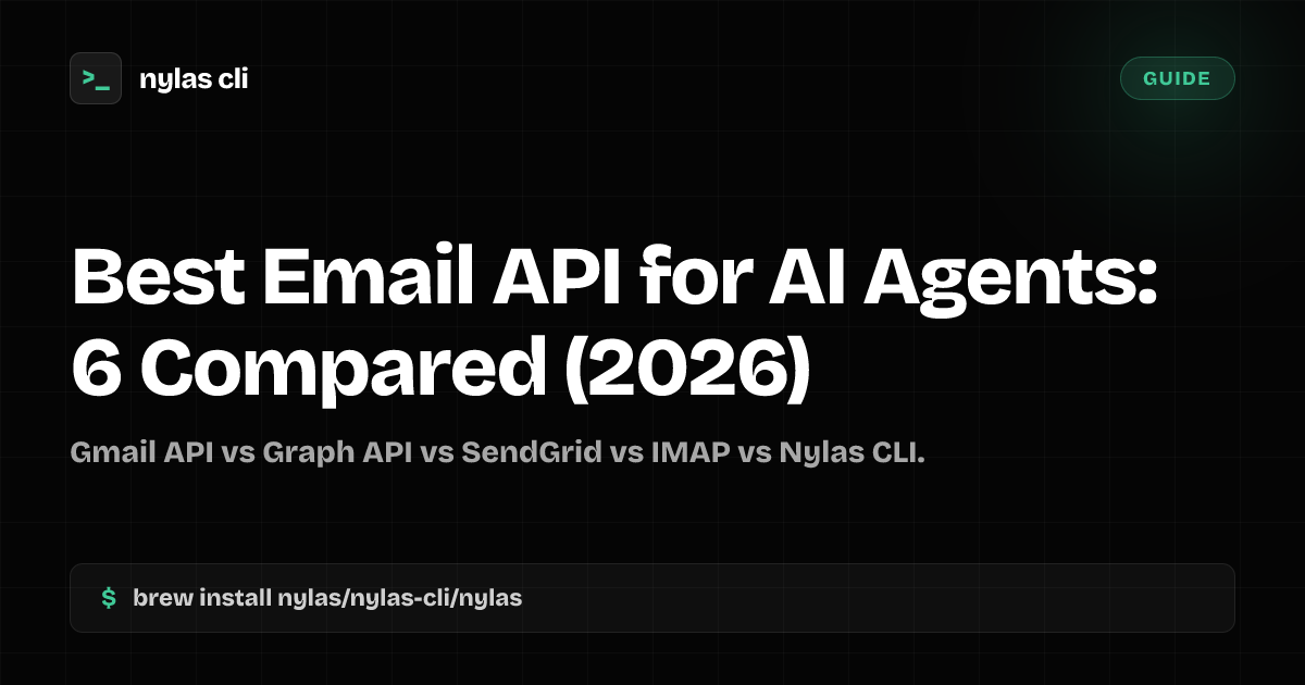 Best Email API for AI Agents: 6 Compared (2026) | Nylas CLI