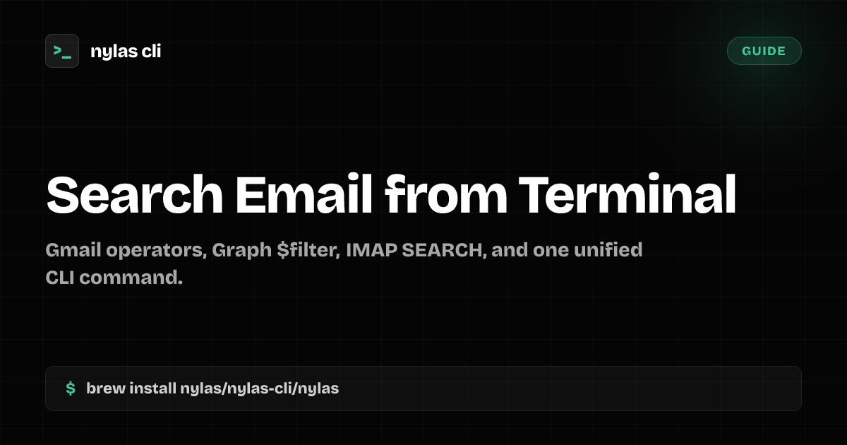 Search Email from Terminal | Nylas CLI