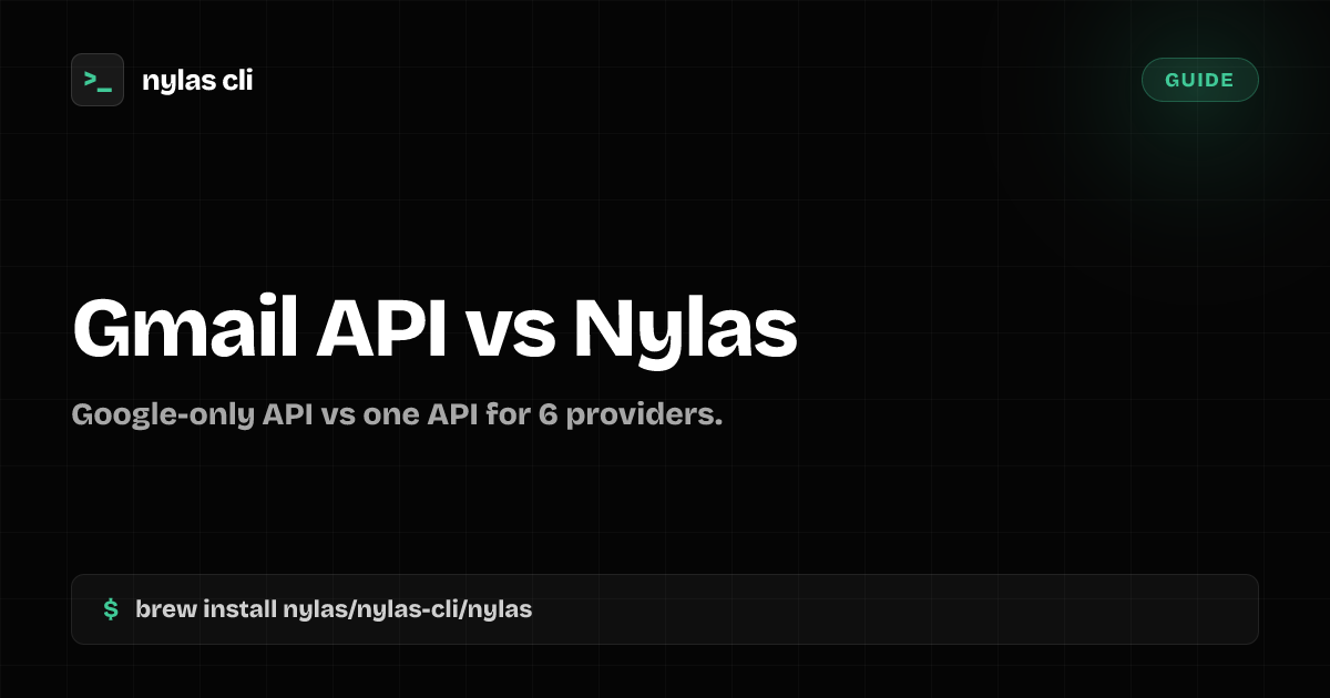 Gmail API vs Nylas: When to Use Each | Nylas CLI