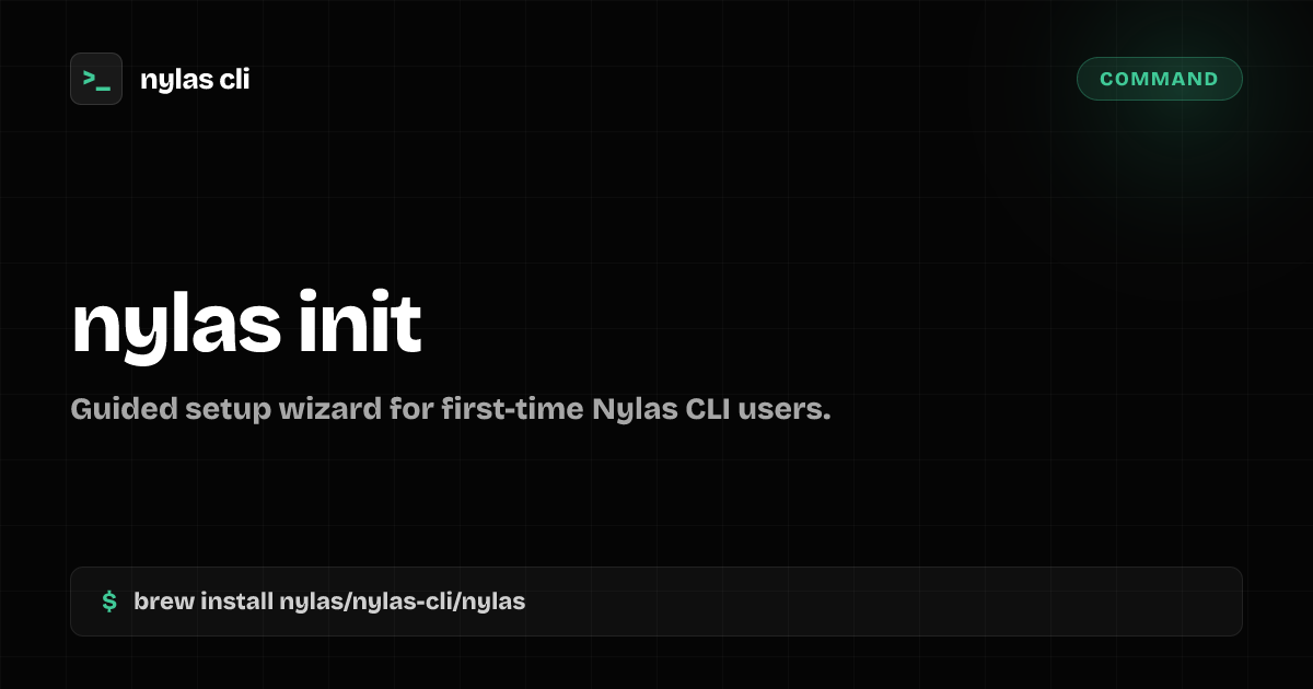 nylas init command | Nylas CLI