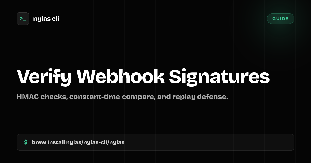 Verify Webhook Signatures (HMAC Guide) | Nylas CLI