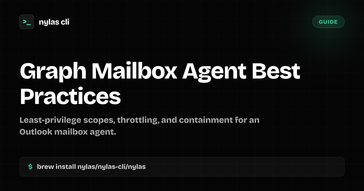 Microsoft Graph Mailbox Agent Best Practices | Nylas CLI