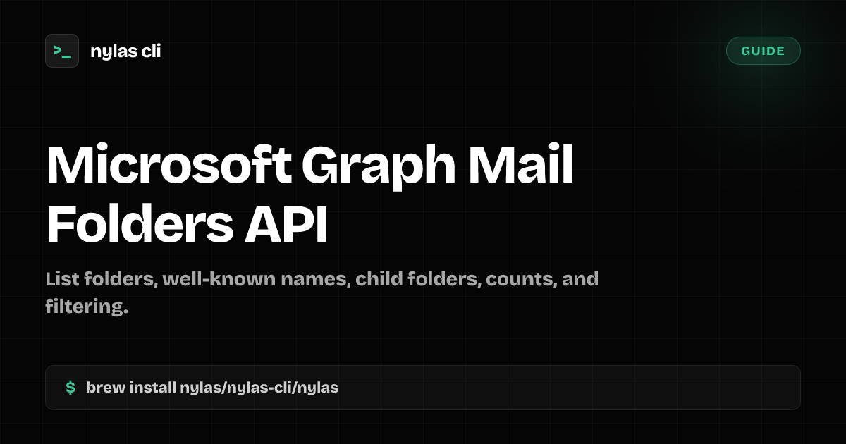 Microsoft Graph Mail Folders API | Nylas CLI