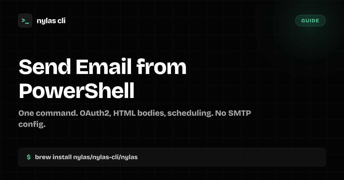 Send Email from PowerShell | Nylas CLI