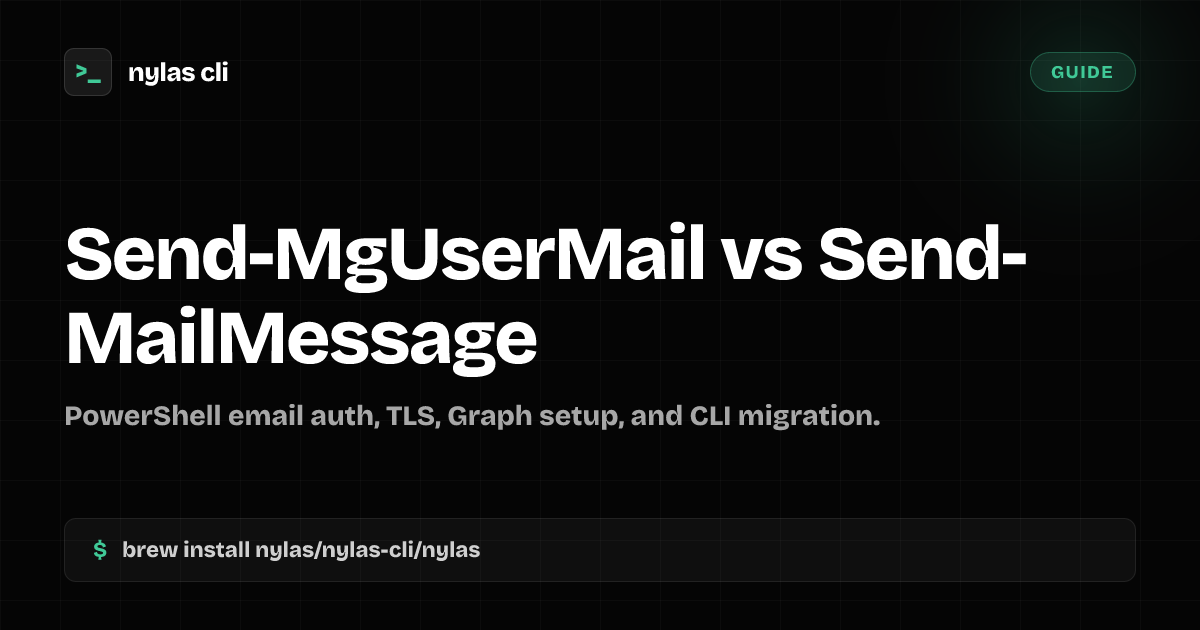 Send-MgUserMail vs Send-MailMessage | Nylas CLI