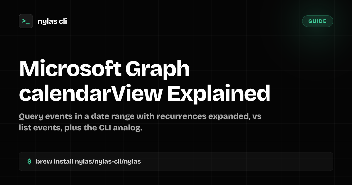Microsoft Graph calendarView Explained | Nylas CLI