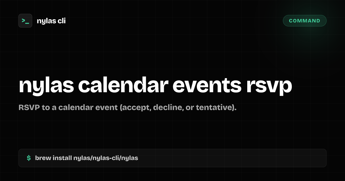 nylas calendar events rsvp command | Nylas CLI