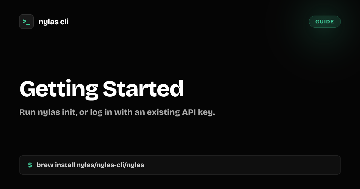 Getting Started with the CLI | Nylas CLI