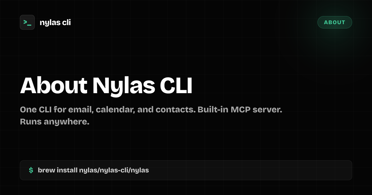 About | Nylas CLI