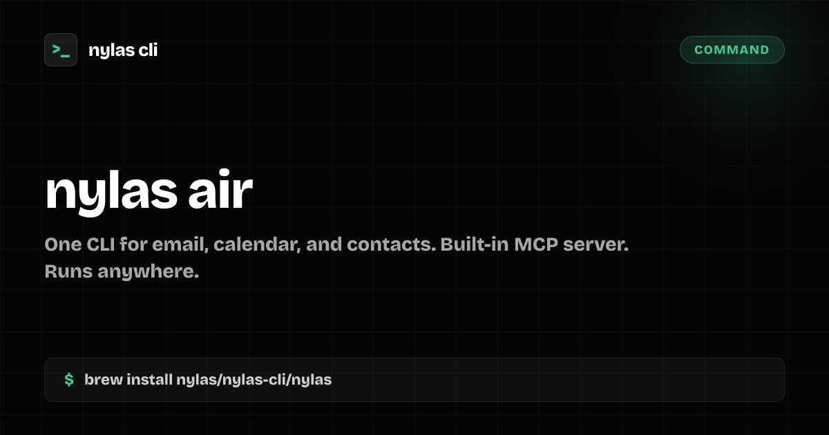nylas air command | Nylas CLI