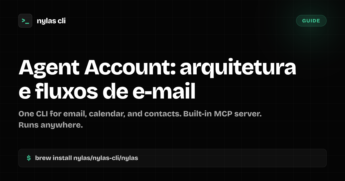 Agent Account: arquitetura e fluxos de e-mail | Nylas CLI