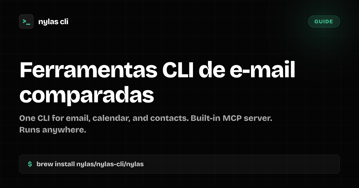 Ferramentas CLI de e-mail comparadas | Nylas CLI